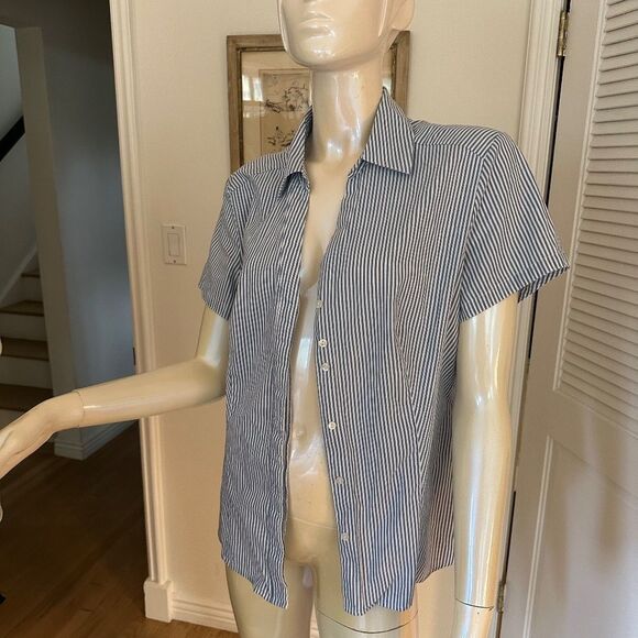 Riders by Lee Vintage Pinstripe Beach Button Down Shirt - Picture 7 of 9